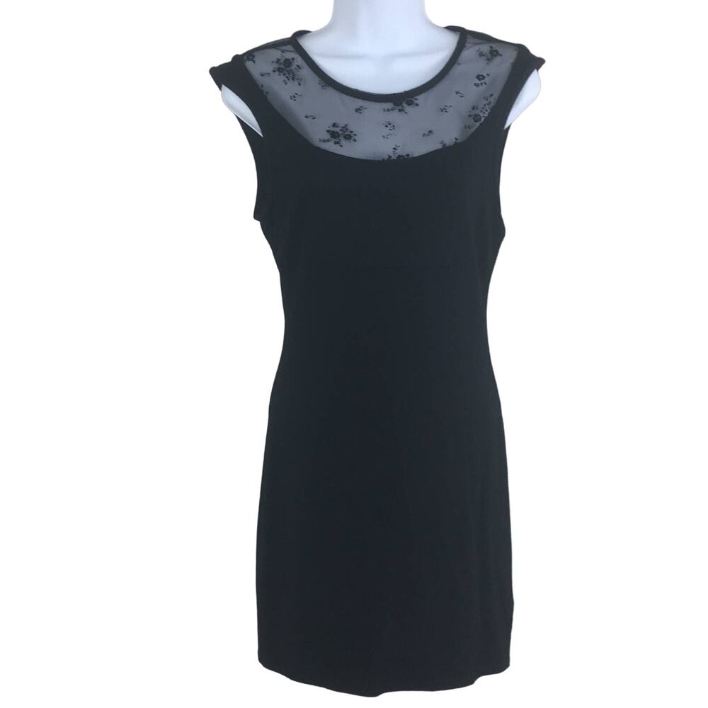 Forever 21 Little Black Dress with Lace Trim Size Large